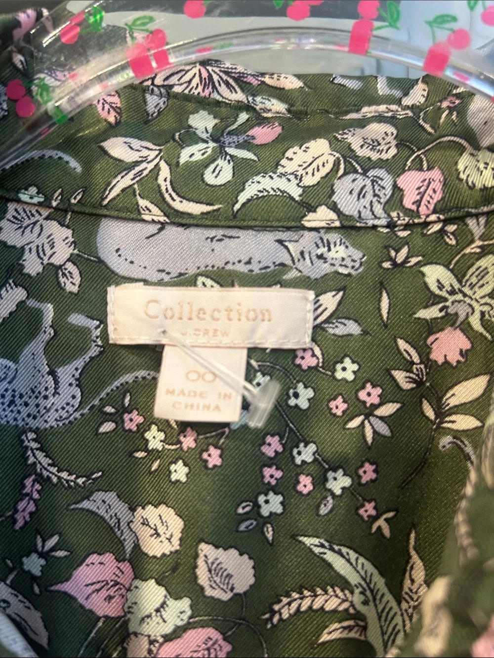 J. Crew Collections Silk Toile Green Floral Blouse